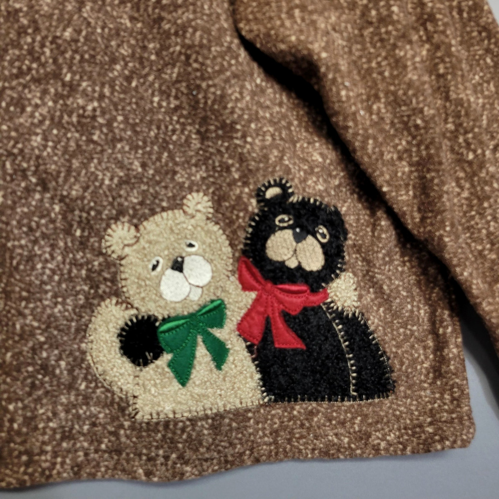 Vintage Decorated Originals Sweater Womens Button Cardigan Teddy Bear Applique - Picture 3 of 12